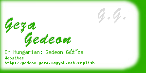 geza gedeon business card